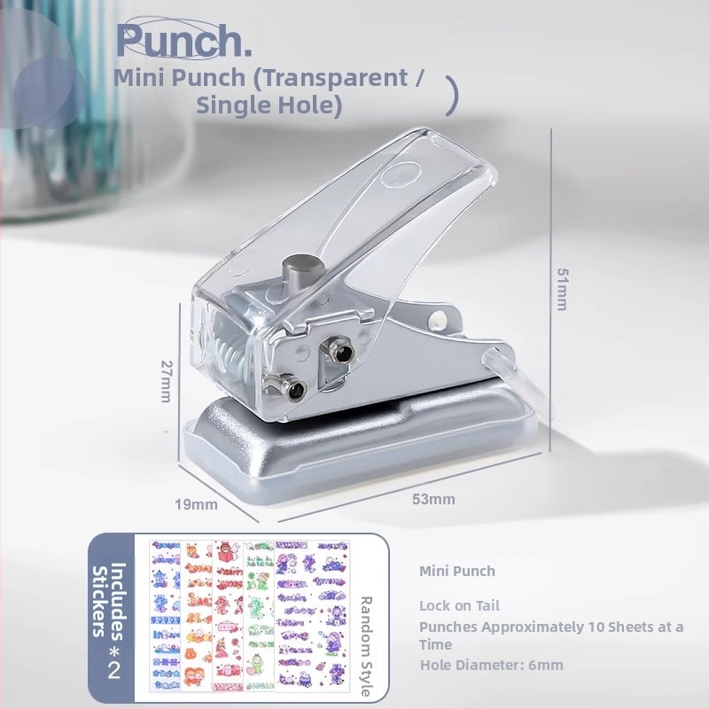 Мултифункционален пънчър за дупки в подвързващи файлове, 6 кръгли дупки