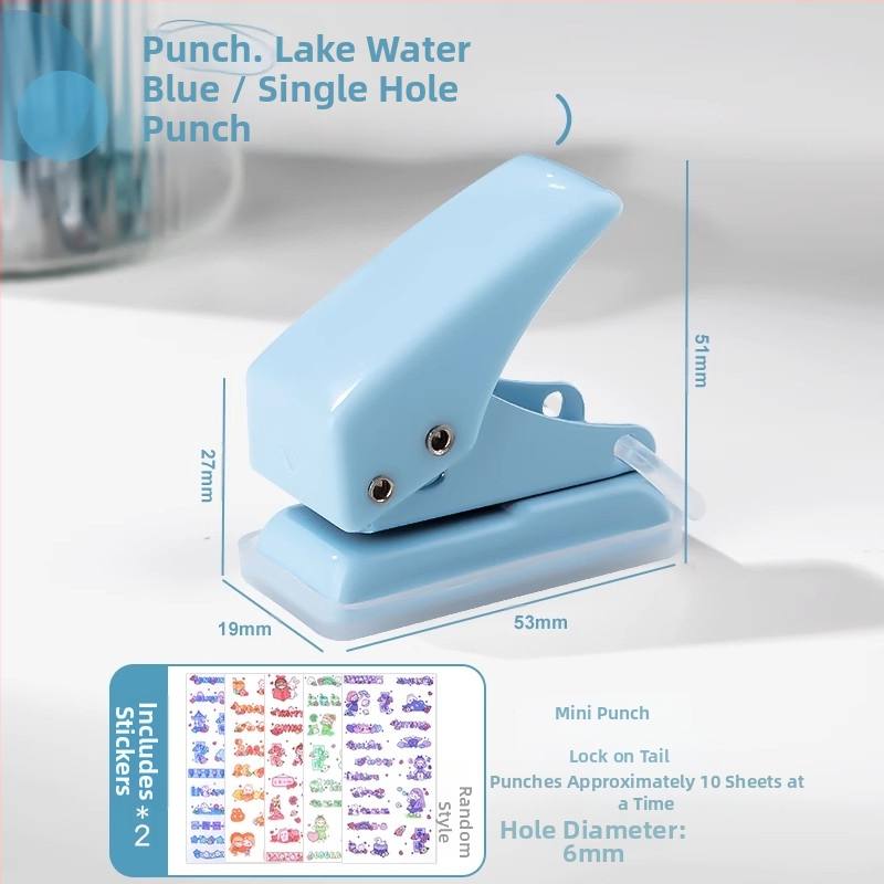 Мултифункционален пънчър за дупки в подвързващи файлове, 6 кръгли дупки