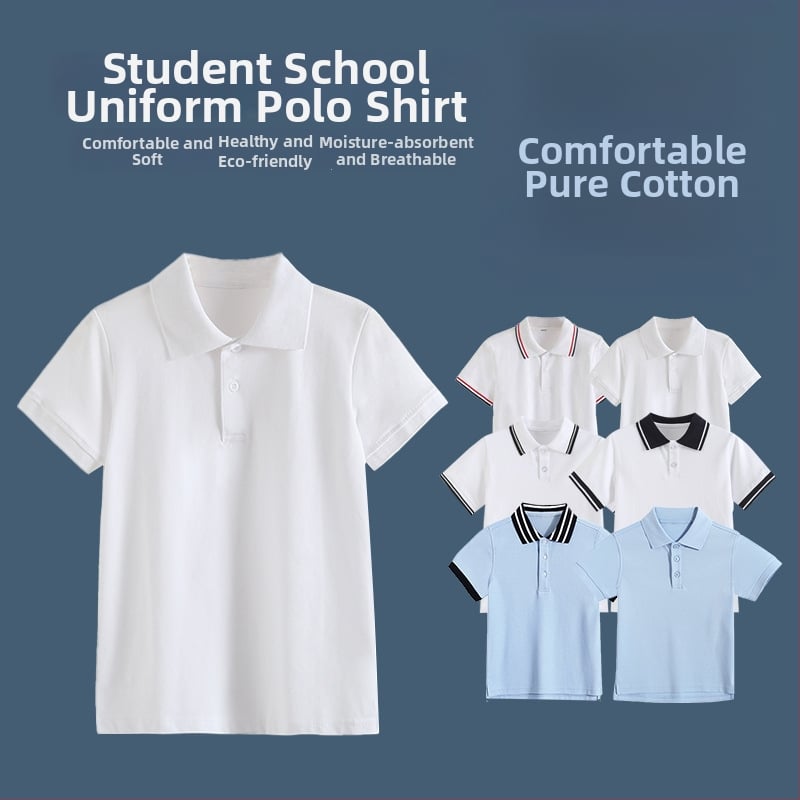 Πουκάμισο πόλο σχολικής στολής (βαμβάκι; unisex; καλοκαίρι 2025; για μαθητές γυμνασίου άνω των 8 ετών)