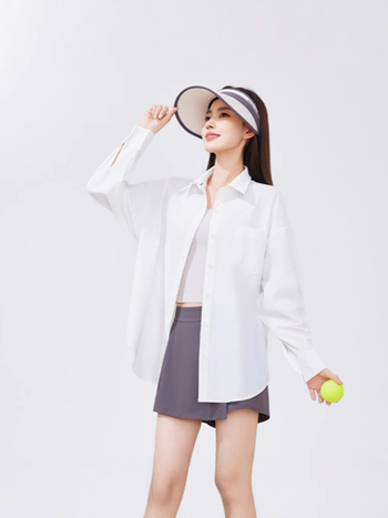 Слънцезащитна риза за жени, свободна кройка, дълги ръкави, UPF50+, лека и дишаща