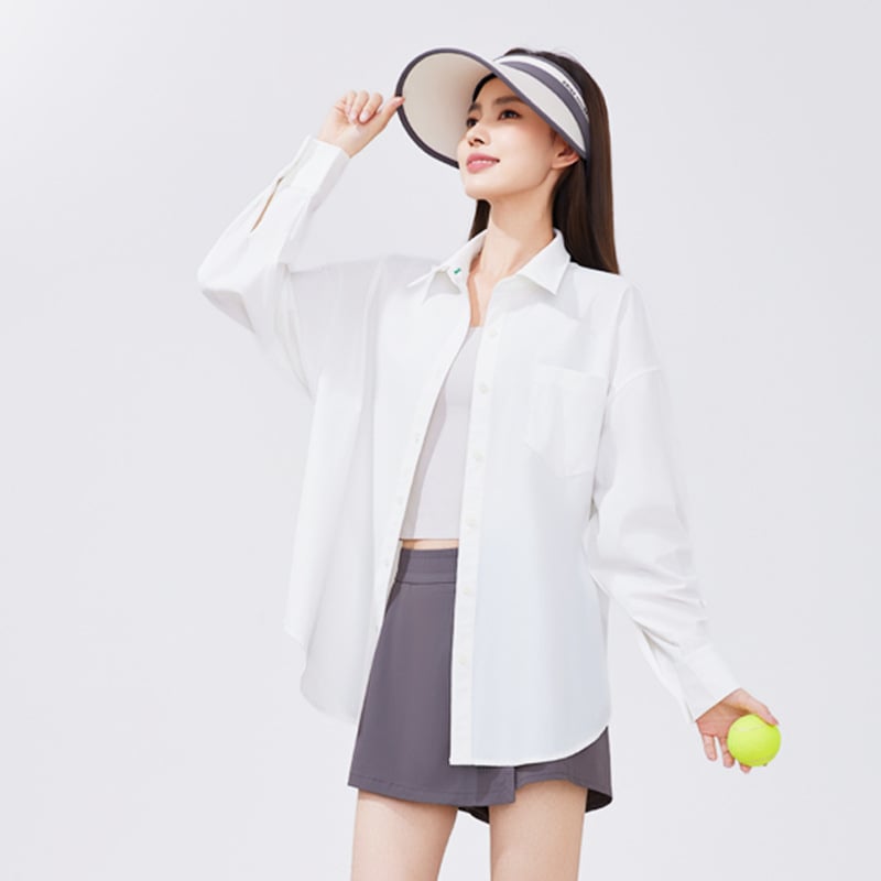 Слънцезащитна риза за жени, свободна кройка, дълги ръкави, UPF50+, лека и дишаща