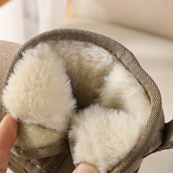 Dječje čizme za snijeg od prave kože s fleece postavom, protuklizna potplat