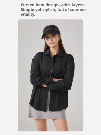 Дамска риза за UV защита, дълги ръкави, Nylon плат, регулярна дължина 55–65 см, кръгло деколте, стил градски отдих