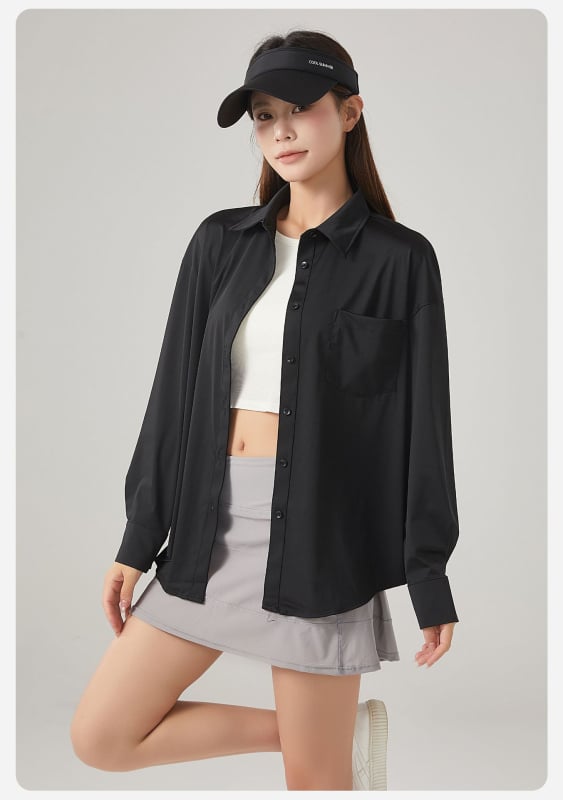 Дамска риза за UV защита, дълги ръкави, Nylon плат, регулярна дължина 55–65 см, кръгло деколте, стил градски отдих