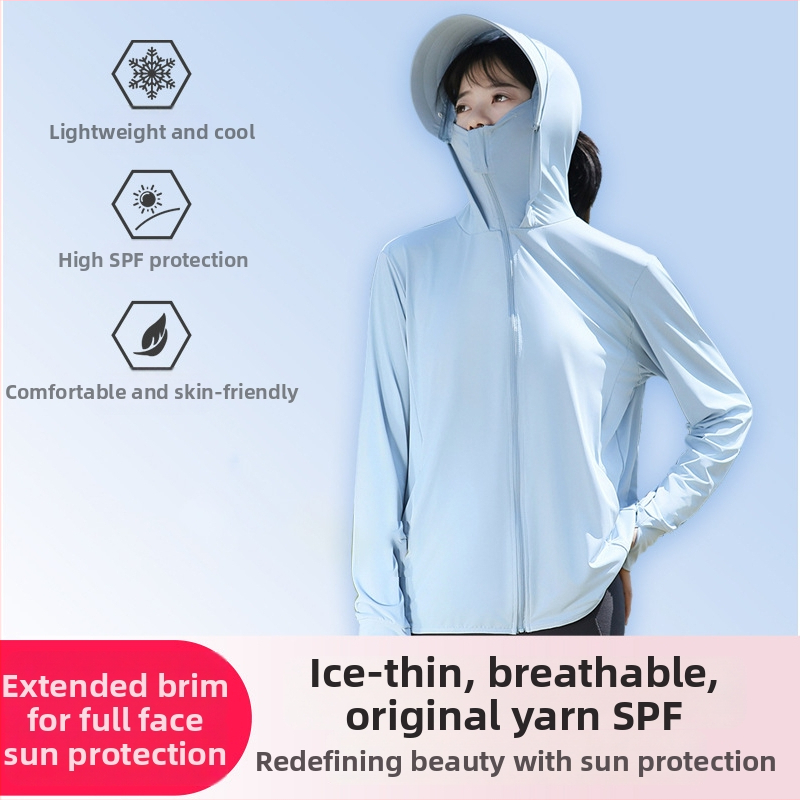 Αντηλιακή ζακέτα εξωτερικού με κουκούλα, αναπνέον νάιλον 81-95%, για ψάρεμα