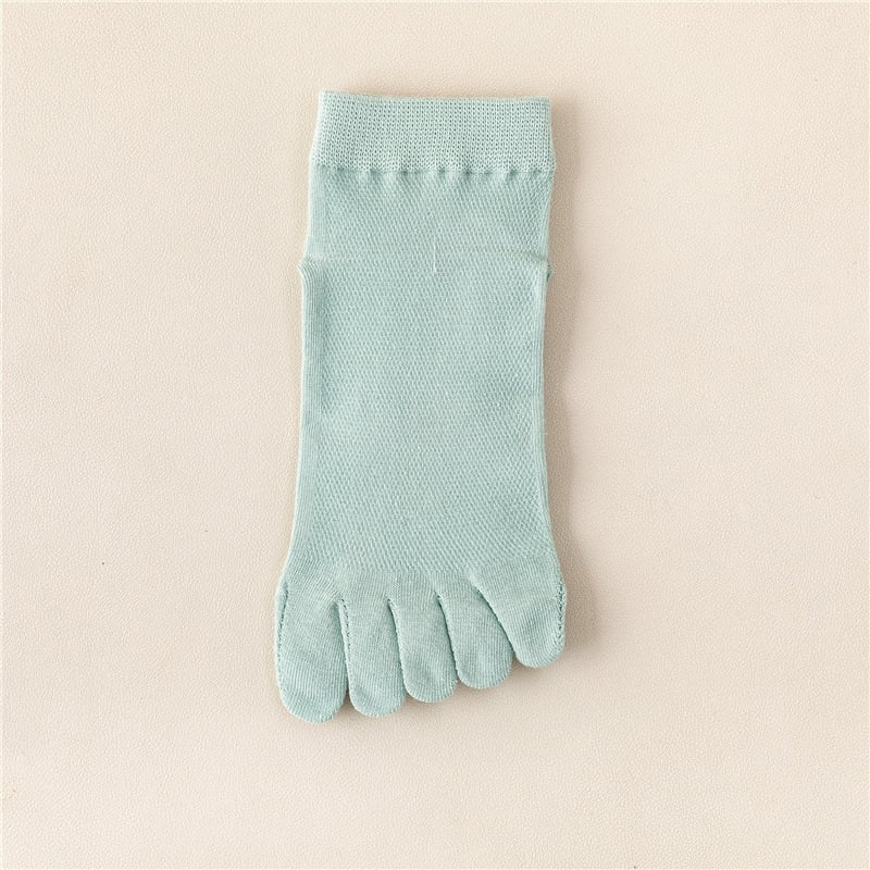 Ж女人ски чорапи с пет пръста, памук от фин подбор, дишащи мрежести чорапи със разделени пръсти, спортно абсорбиращи влага, японски стил, средно високи.