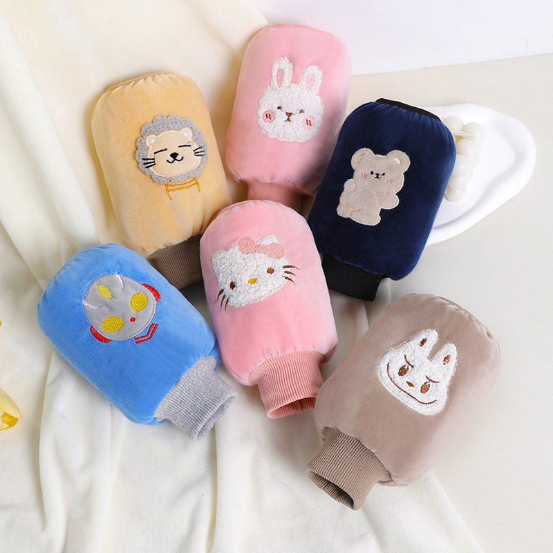 Παιδικά προστατευτικά βραχιόνων από φλανέλ με καρτούν σχέδιο, αντι-βρωμιά, φθινόπωρο-χειμώνας, κεντημένα (Ruiya)