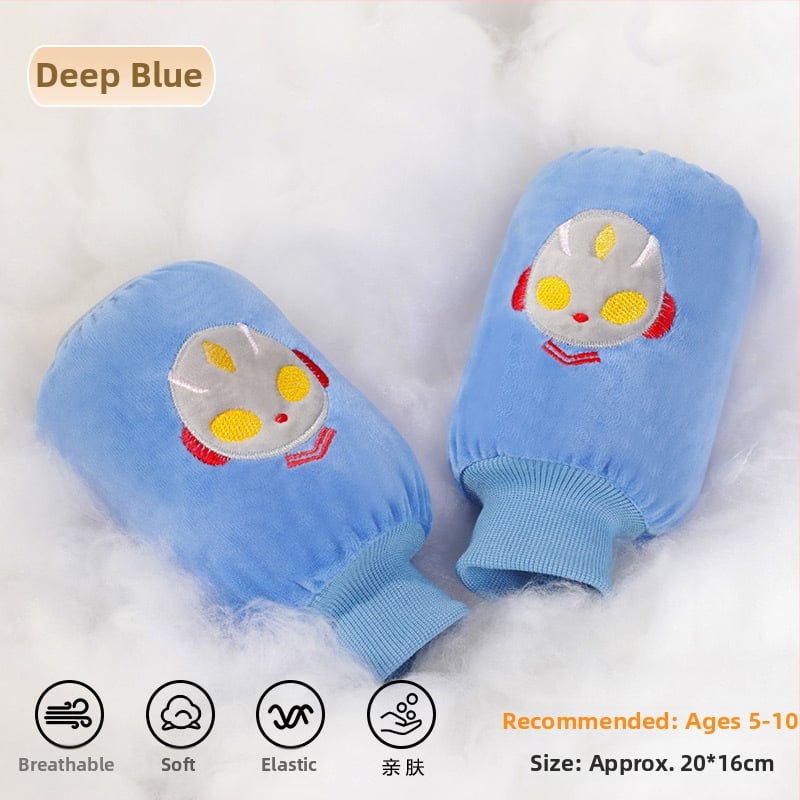 Παιδικά προστατευτικά βραχιόνων από φλανέλ με καρτούν σχέδιο, αντι-βρωμιά, φθινόπωρο-χειμώνας, κεντημένα (Ruiya)