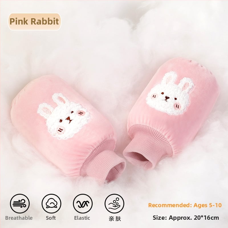 Παιδικά προστατευτικά βραχιόνων από φλανέλ με καρτούν σχέδιο, αντι-βρωμιά, φθινόπωρο-χειμώνας, κεντημένα (Ruiya)