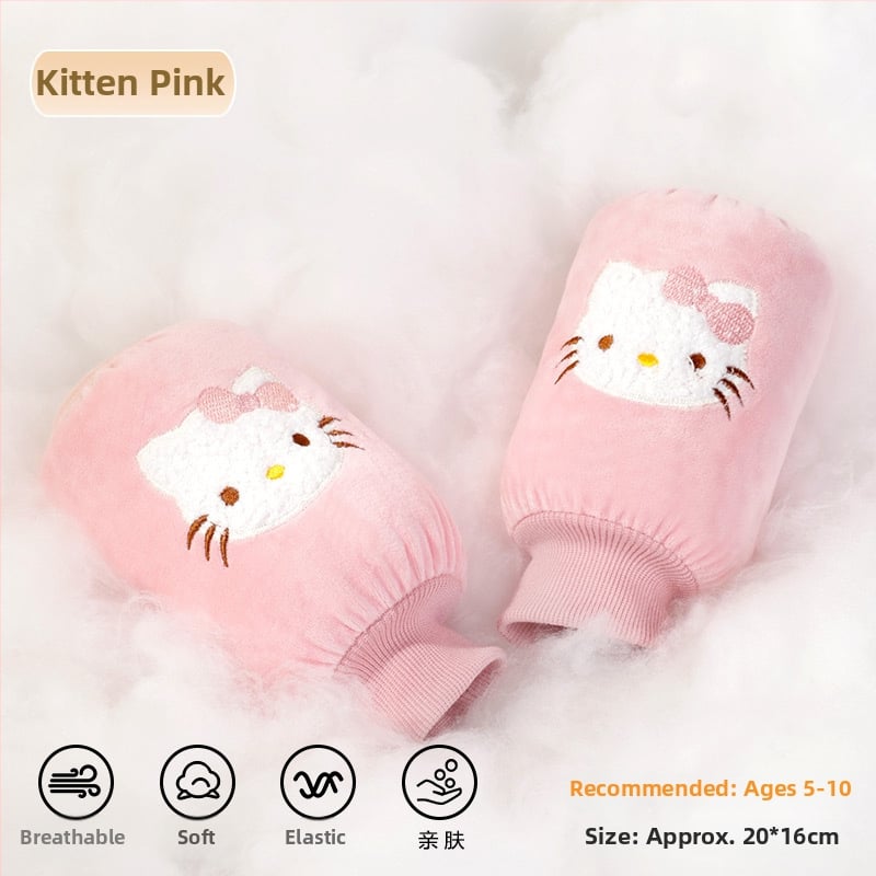 Παιδικά προστατευτικά βραχιόνων από φλανέλ με καρτούν σχέδιο, αντι-βρωμιά, φθινόπωρο-χειμώνας, κεντημένα (Ruiya)