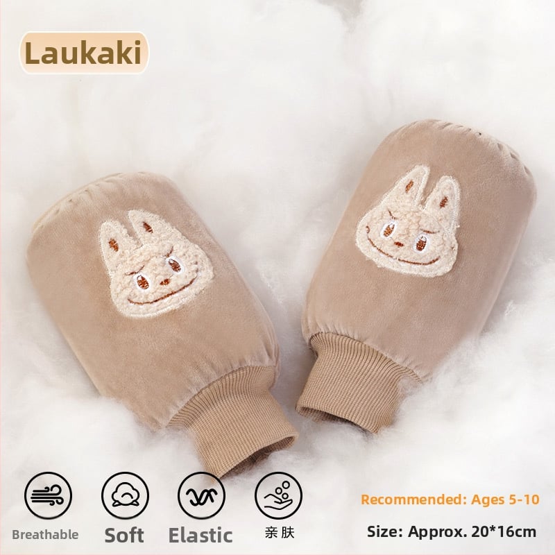 Παιδικά προστατευτικά βραχιόνων από φλανέλ με καρτούν σχέδιο, αντι-βρωμιά, φθινόπωρο-χειμώνας, κεντημένα (Ruiya)