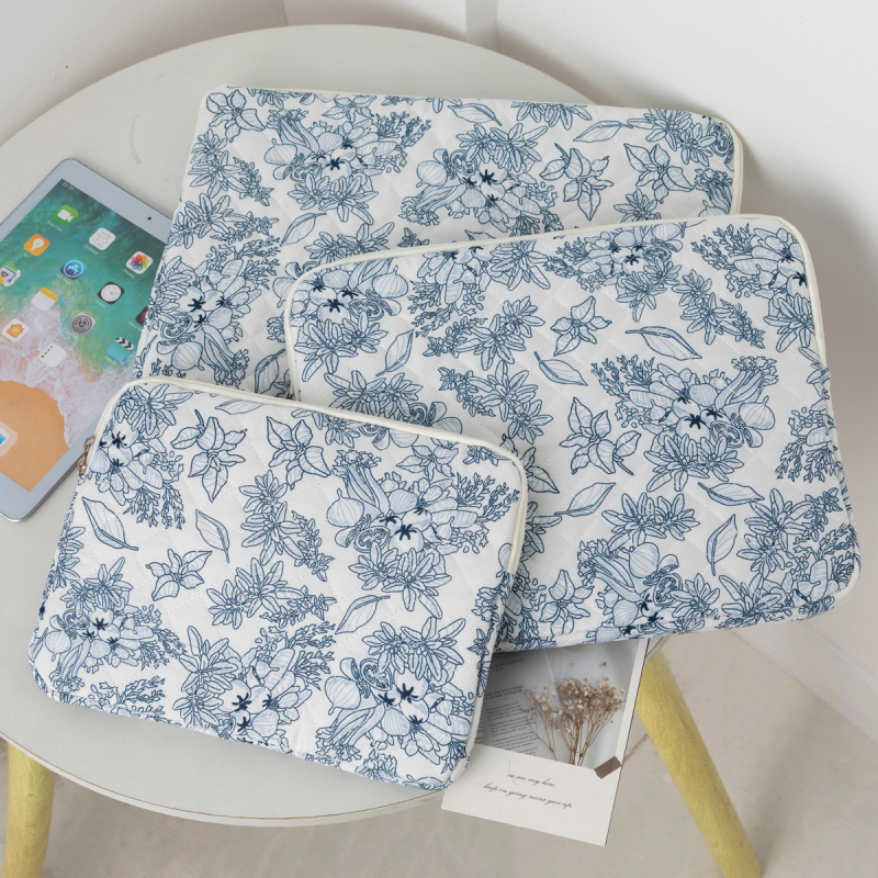 Husă de protecție pentru tabletă cu model floral, poliester, căptușeală din bumbac, unisex, stil de călătorie.