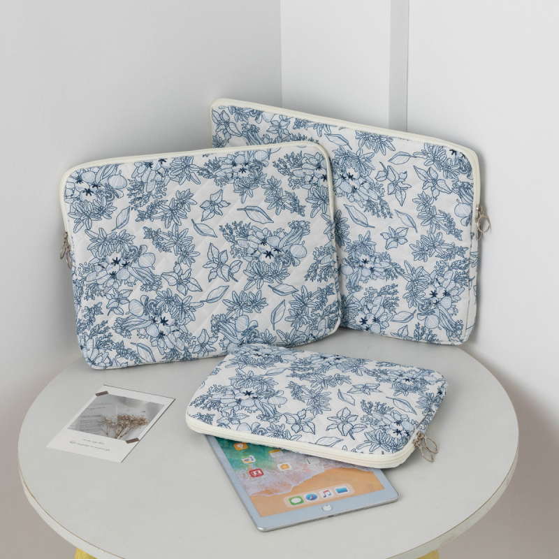 Husă de protecție pentru tabletă cu model floral, poliester, căptușeală din bumbac, unisex, stil de călătorie.