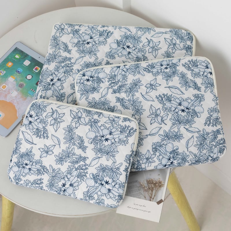 Husă de protecție pentru tabletă cu model floral, poliester, căptușeală din bumbac, unisex, stil de călătorie.