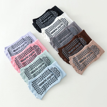 Чорапи за йога с пет пръста за жени – памук, попиване на пот, против триене, спортни чорапи с къс крак, едноиглено плетиво