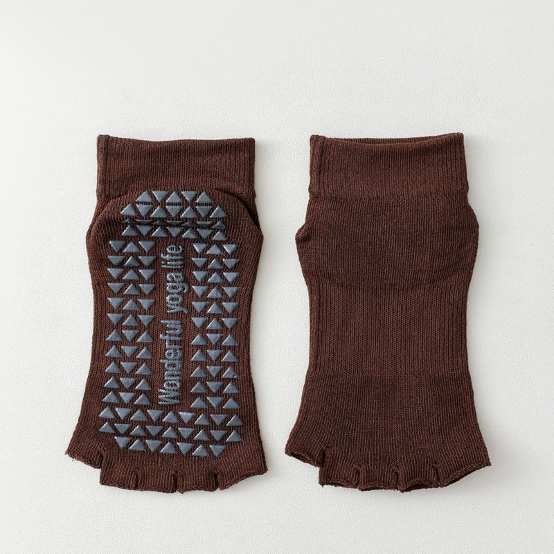 Чорапи за йога с пет пръста за жени – памук, попиване на пот, против триене, спортни чорапи с къс крак, едноиглено плетиво