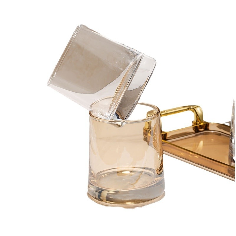 Pahar din sticlă pentru gargară și set de pahare pentru periuțe de dinți – formă rotundă, construcție pe un singur strat, îngrijire a sănătății orale