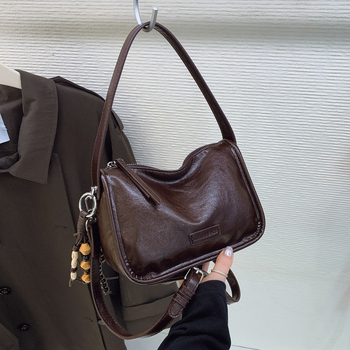 Keresztpántos négyszögletes táska - PU anyag, cipzár, telefon- és dokumentum-zsebek, poliészter bélés - Városi egyszerűség, 2025 ősz