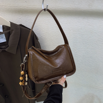 Keresztpántos négyszögletes táska - PU anyag, cipzár, telefon- és dokumentum-zsebek, poliészter bélés - Városi egyszerűség, 2025 ősz