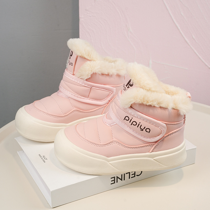 Gyerek téli hócsizma fleece béléses és vastag szigetelésű, Velcro-zár, felsőrész: szuper rost, talp: gumi