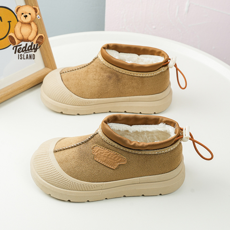 Gyerekek téli velúr csizmái vastag bolyhos bélés és gumis talppal, 1–12 éveseknek