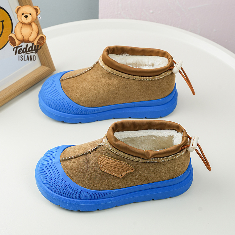 Gyerekek téli velúr csizmái vastag bolyhos bélés és gumis talppal, 1–12 éveseknek