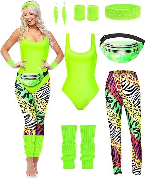 7 részes uniszex színpadi jelmez a 1980-as évek parti és táncelőadásokhoz, tej-selyem és poliészter anyag, 2023 tavasz