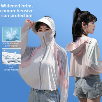 Γυναικεία κουκούλα με UV προστασία από τον ήλιο – γρήγορο στέγνωμα, διαπνοή, νάιλον, σχέδιο color-block