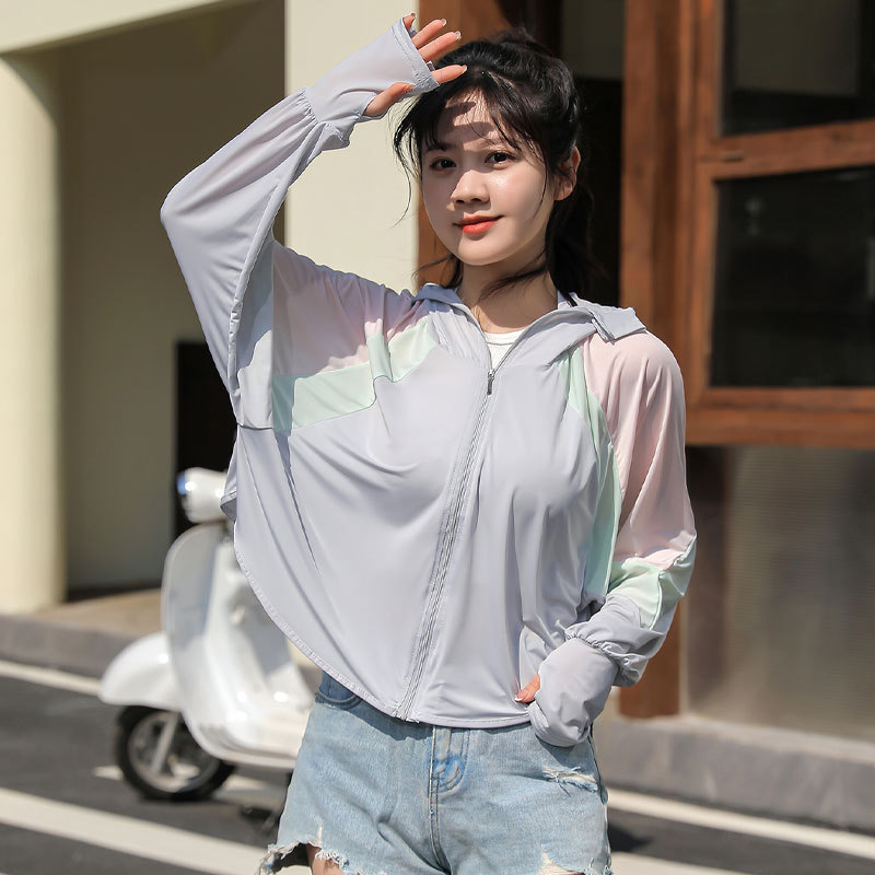 Γυναικεία κουκούλα με UV προστασία από τον ήλιο – γρήγορο στέγνωμα, διαπνοή, νάιλον, σχέδιο color-block