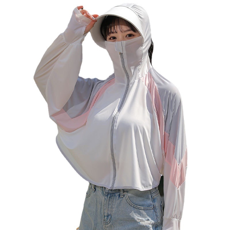 Γυναικεία κουκούλα με UV προστασία από τον ήλιο – γρήγορο στέγνωμα, διαπνοή, νάιλον, σχέδιο color-block