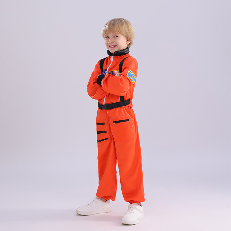 Dječji kostim za Halloween — svemirski cosplay kombinezon, astronaut pilota, unisex, poliester, za uloge u igri, za djecu do 17 godina, u proljeće 2025.