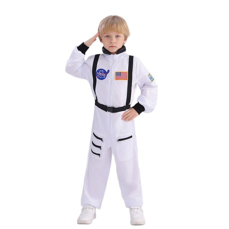 Dječji kostim za Halloween — svemirski cosplay kombinezon, astronaut pilota, unisex, poliester, za uloge u igri, za djecu do 17 godina, u proljeće 2025.