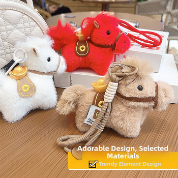 Плюшен ключодържател конче в стил карикатура с клип за пари – индивидуално опаковано