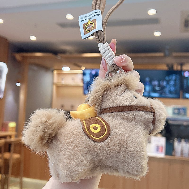 Плюшен ключодържател конче в стил карикатура с клип за пари – индивидуално опаковано