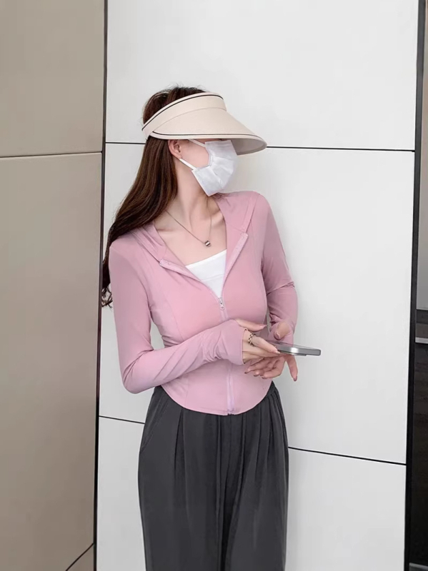 Ženska vanjska odjeća od poliestera, slim fit, kapuljača, dugi rukavi, ziper