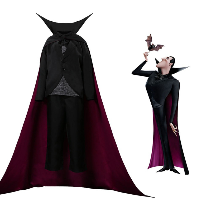 Drakula cosplay köpönyeg Jonathan Mavis számára (Hotel Transylvania 4) – uniszex színházi jelmez, poliészter 70–80% spandex