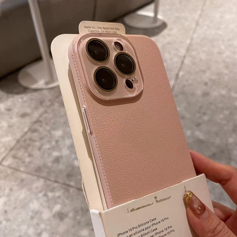 Ochranná fólia na fotoaparát pre iPhone s lychee vzorom, silikónový materiál, matný povrch, proti pádu