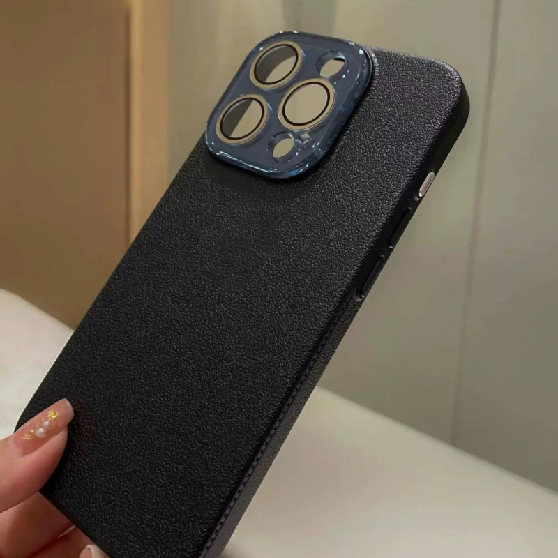 Ochranná fólia na fotoaparát pre iPhone s lychee vzorom, silikónový materiál, matný povrch, proti pádu