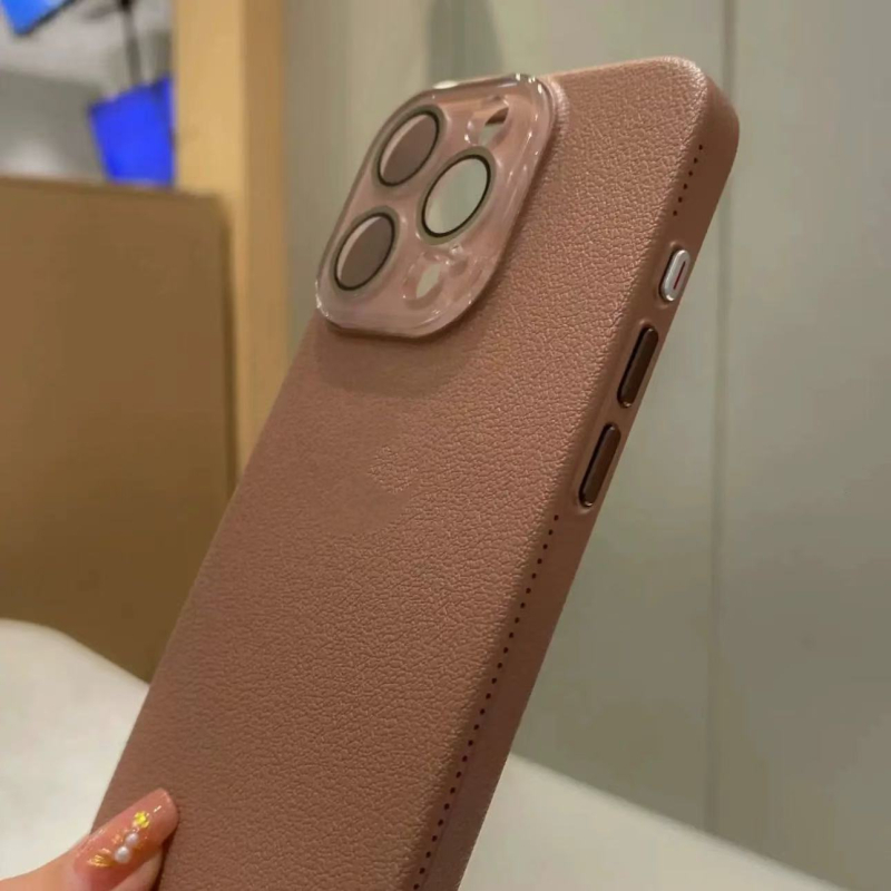 Ochranná fólia na fotoaparát pre iPhone s lychee vzorom, silikónový materiál, matný povrch, proti pádu