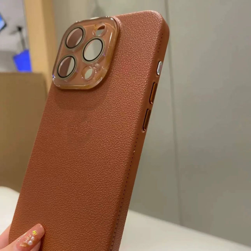 Ochranná fólia na fotoaparát pre iPhone s lychee vzorom, silikónový materiál, matný povrch, proti pádu