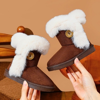 Nubuk felsővel és műanyag talppal rendelkező gyerek bokacipő, semleges stílus, 1–3 éveseknek