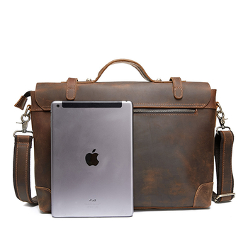 Üzleti kézitáska valódi bőrből – felsőréteg marhabőrből, kopásálló, lopás elleni védelem (üzleti utazásokhoz)
