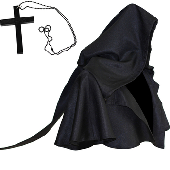 Srednjegovski monah i križarski vitez kostim za Halloween, plašt i kapa