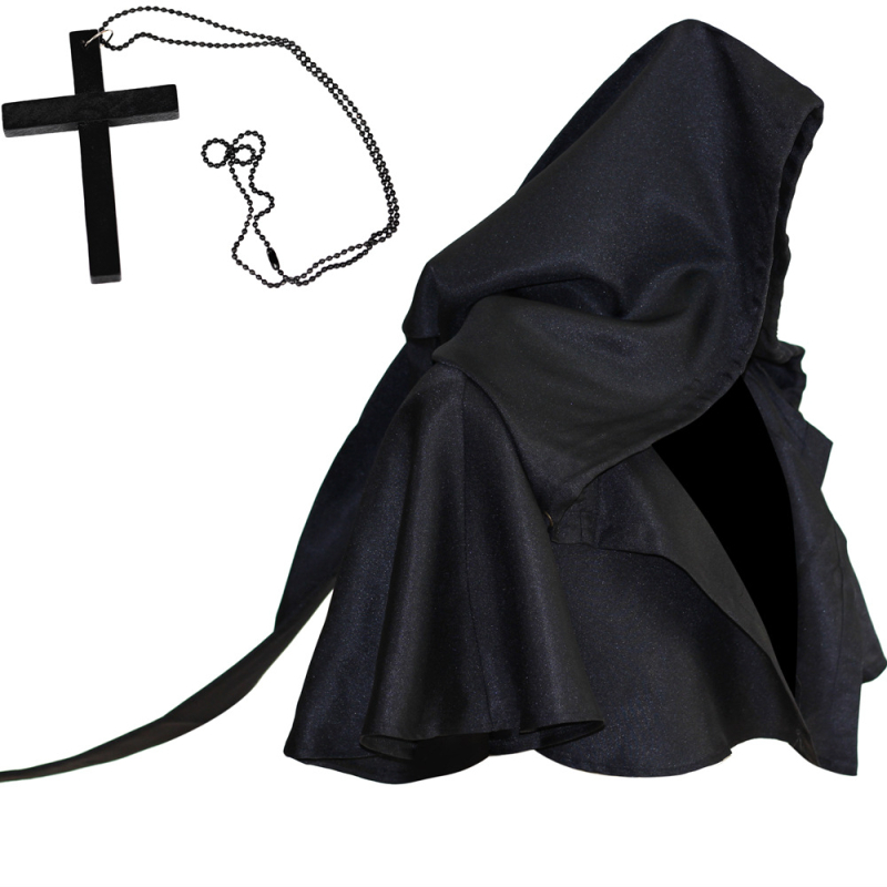 Srednjegovski monah i križarski vitez kostim za Halloween, plašt i kapa