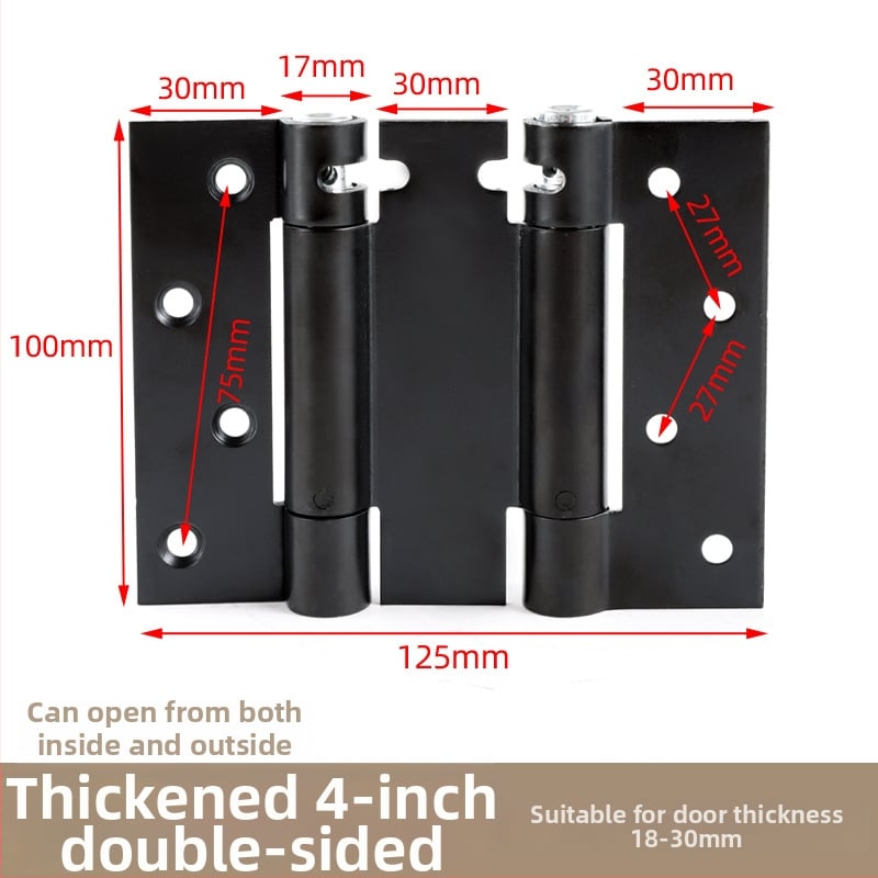 Ανοξείδωτος μεντεσές πόρτας διπλής κατεύθυνσης με ελατήριο, για πόρτες από ξύλο ή με πλαίσιο γυαλιού, αριστερό/δεξί άνοιγμα, αυτόματο κλείσιμο