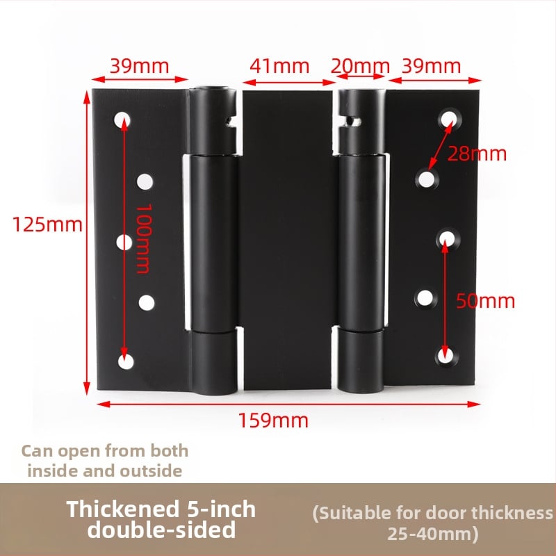 Ανοξείδωτος μεντεσές πόρτας διπλής κατεύθυνσης με ελατήριο, για πόρτες από ξύλο ή με πλαίσιο γυαλιού, αριστερό/δεξί άνοιγμα, αυτόματο κλείσιμο