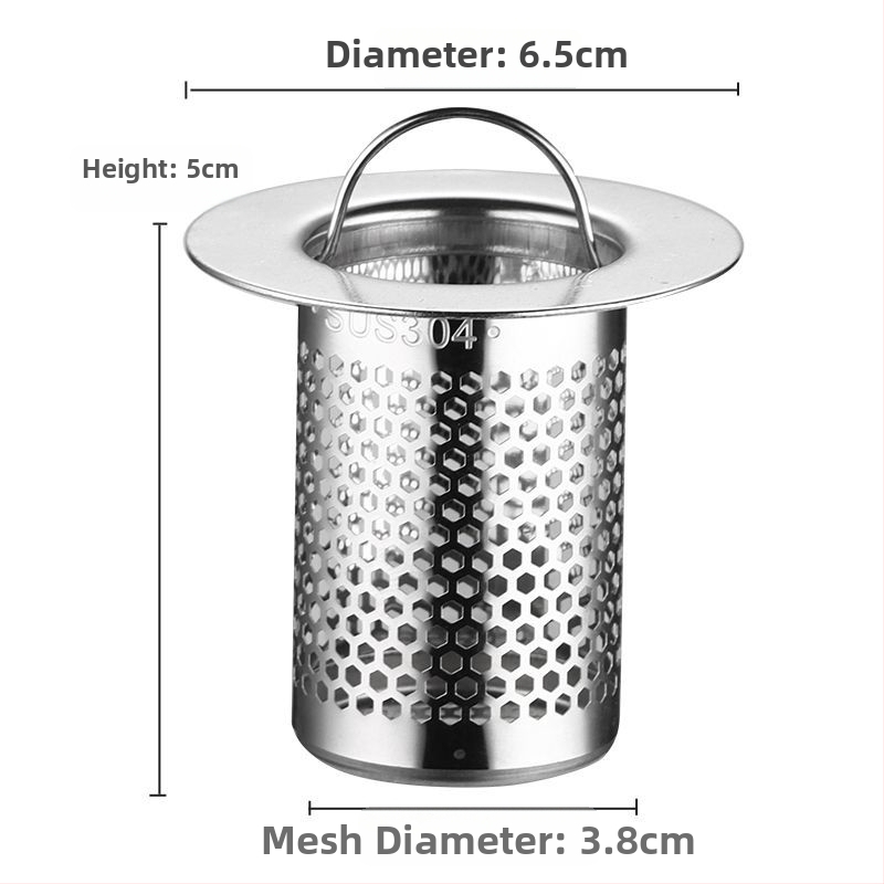 Nehrđajući čelični filter odvodnje za kupaonicu – filter za dlake, sprječava blokadu i neugodan miris, mreža za umivaonik