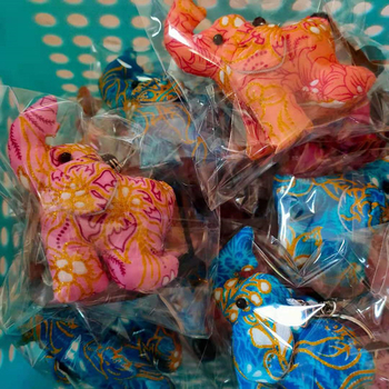 Ключодържател със слон, памучна тъкан, стил карикатура, марка Taimi