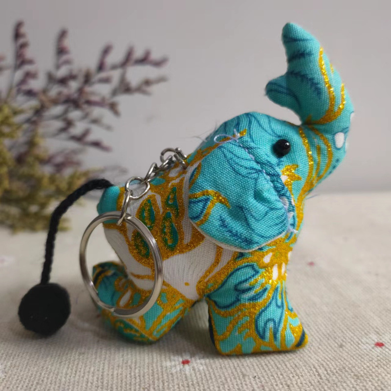 Ключодържател със слон, памучна тъкан, стил карикатура, марка Taimi
