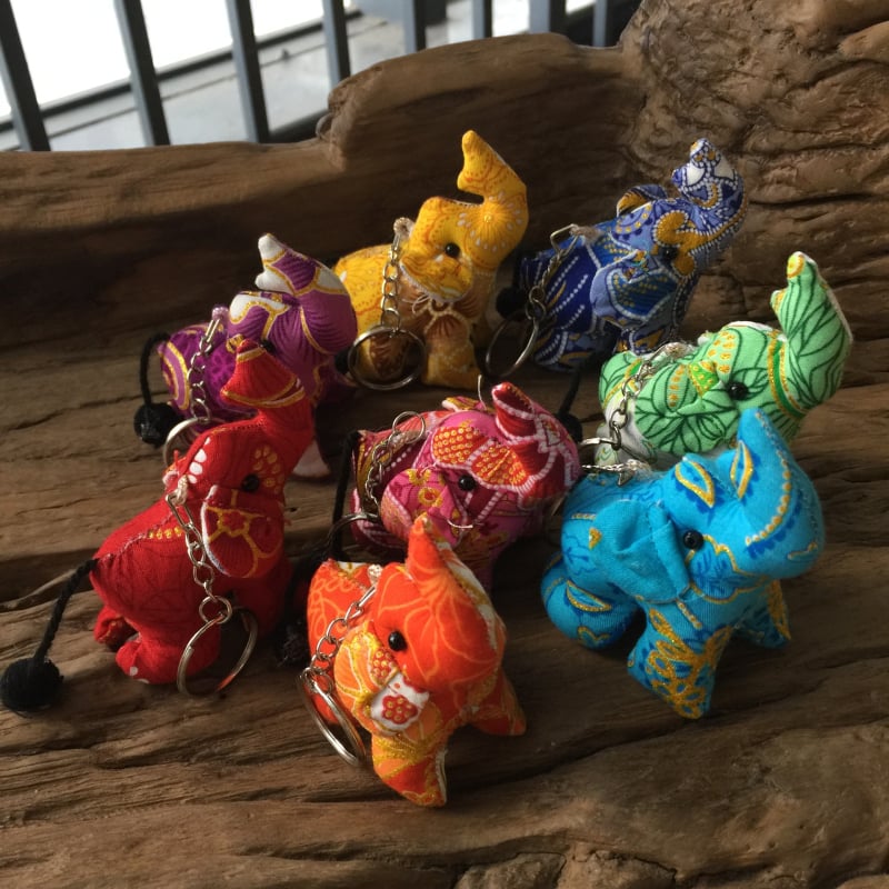 Ключодържател със слон, памучна тъкан, стил карикатура, марка Taimi